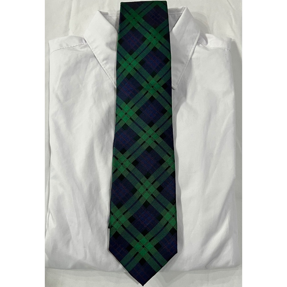 Fox & Chave Scotland Black‎ Watch Tartan Plaid Silk Necktie Mens